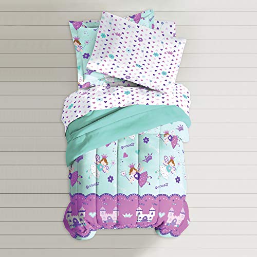 dream FACTORY Magical Princess Comforter Set, Twin, Blue