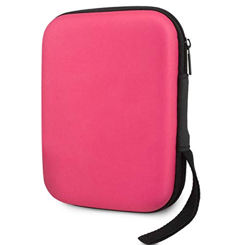 Wolven Universial Portable Waterproof Shockproof Electronic Accessories Organizer Holder/USB Flash Drive/HP Sprocket Portable Photo Printer Case Bag (DeepPink)