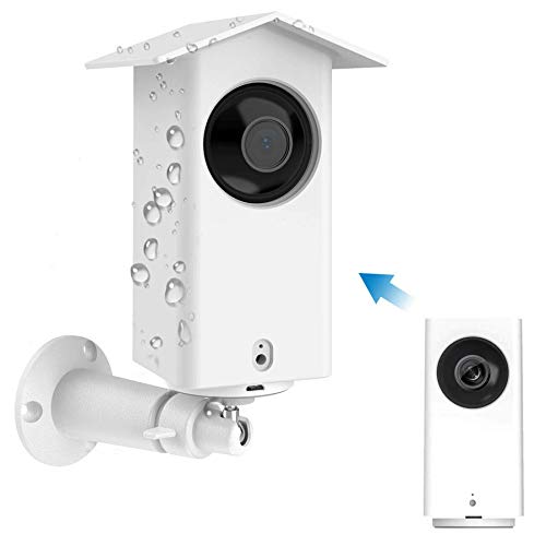 HOLACA Real Water Resistant Protective Case + Metal Wall Mount Bracket for Wyze cam pan,Suitable for Indoor and Outdoor Use,Mounting Kit (White)