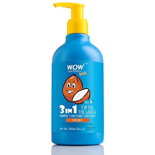WOW Kids Tip to Toe Wash - Shampoo - Conditioner - Body Wash - Coconut - 300 mL