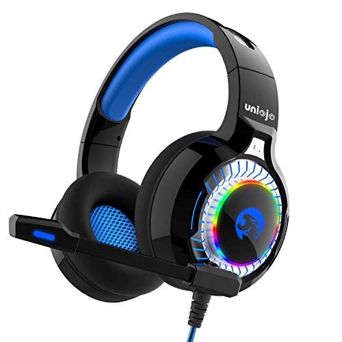 Gaming Headset,UNIOJO Stereo PS4 Headset,Xbox One Headset,Professional Wired Gaming Bass Over-Ear Headphones with Mic,Vibration Effect, LED Light, Noise Cancelling for PS4,Xbox One,PC,Laptop