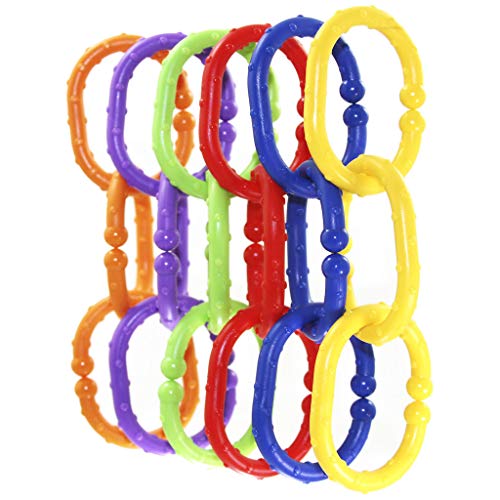 Alphabetz 18 Piece Linkables Baby Teething Toys, Multi