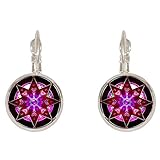 WillowswayW Vintage Bohemian Round Lotus Leverback Earrings Women Party Banquet Jewelry