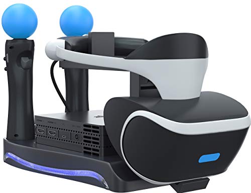 Book Cover Skywin PSVR Stand - Charge, Showcase, and Display Your PS VR Headset and Processor - Compatible with Playstation PSVR - Showcase and Move Controller Charging Station