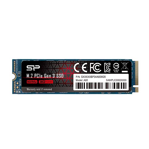 Book Cover Silicon Power 256GB - NVMe M.2 PCIe Gen3x4 2280 TLC R/W up to 3,100/1,100MB/s SSD (SU256GBP34A80M28AB)
