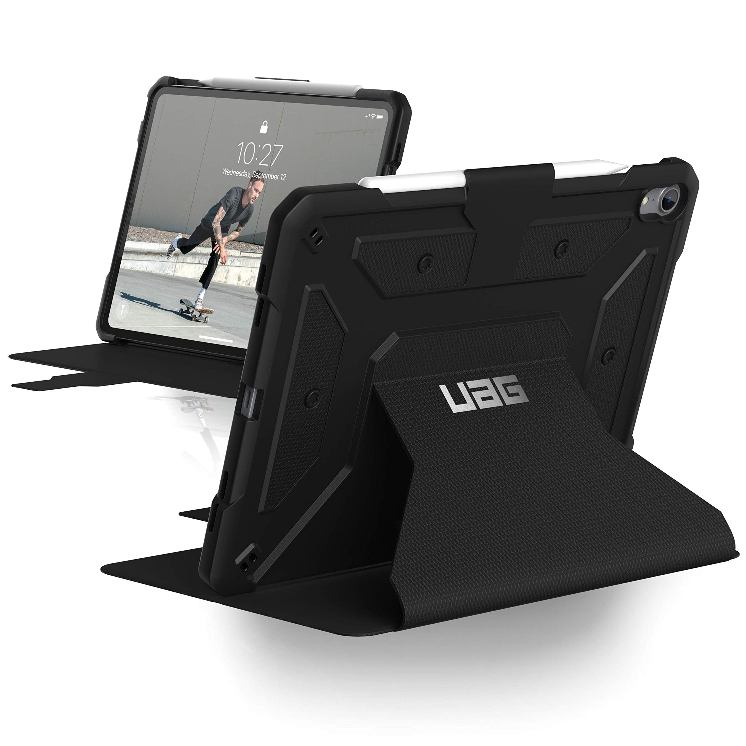 UAG Folio iPad Pro 11-inch (1st Gen, 2018) Case Metropolis [Black] Feather-Light Rugged Military Drop Tested iPad Cover with Apple Pencil Holder Metropolis- Black