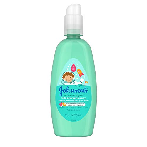 Johnson's No More Tangles Toddler & Kids Detangling Spray, Hypoallergenic & Paraben-Free, No More Tears Formula for Wet or Dry Hair, Fresh Fruity Scent, 10 fl. oz