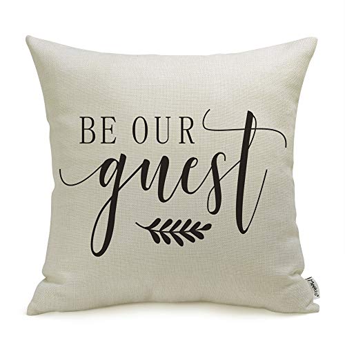 Book Cover Meekio Farmhouse Pillow Covers with Be Our Guest 18