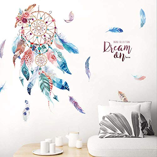 iwallsticker Dreamcatcher Wall Stickers Classic Creative Dream Catcher Feather Art Decal Mural Home Room Decor