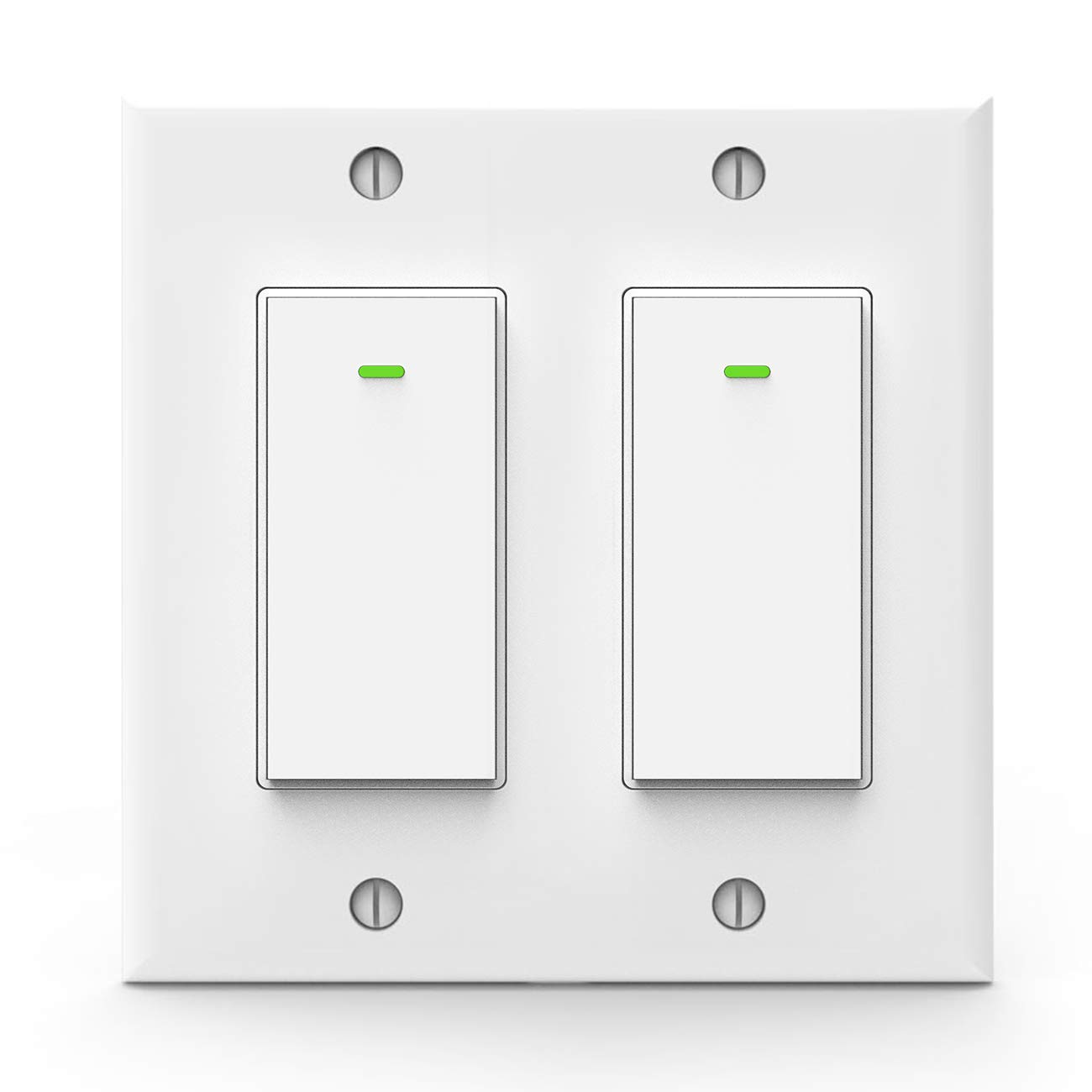Smart Light Switch, Double Smart WiFi Light Switches, Smart Switch 2 Gang Works with Alexa Google Assistant Single Pole Switch-2 Gang