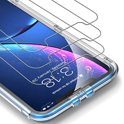 UNBREAKcable Screen Protector for iPhone XR [3-Pack] - 9H Hardness Tempered Glass for iPhone XR, Bubble-Free, Shatter-Proof, Free Installation Frame, Case-Friendly, 3D Touch Support