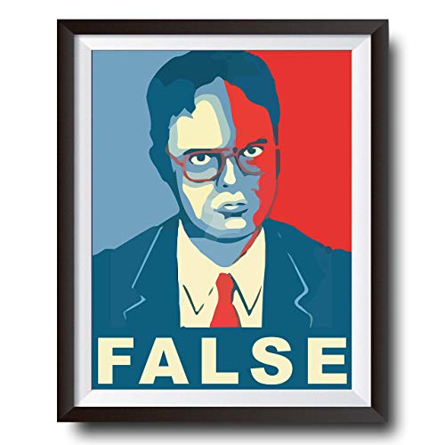 Book Cover Dwight Schrute Funny Quote Poster - FALSE - UNFRAMED 11x14 Print From The Office - Hilarious Office Decor - WallWorthyPrints - Great Gift For Fans Of The Office TV Show