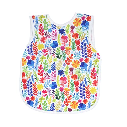 BapronBaby Rainbow Watercolor Floral Bapron Soft Waterproof Stain Resistant Bib Machine Washable 6m-5yr BabyToddlerPreschool