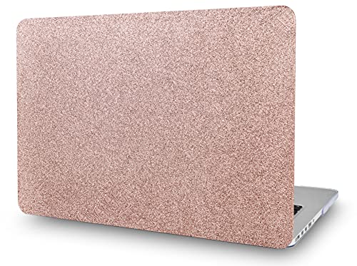 KEC Laptop Case for New MacBook Air 13" Retina (2018, Touch ID) Plastic Case Hard Shell Cover A1932 (Rose Gold Sparkling)