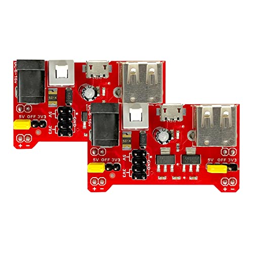 MakerSpot Breadboard Power Supply Board Module 3.3V/5V Dual Voltage - 2 Pack