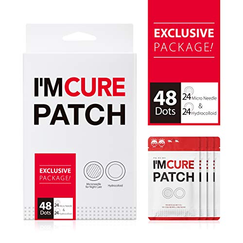 Book Cover KARATICA Hydrocolloid I'M CURE PATCH Acne Pimple Instant Healing Patch, Absorbing Hyaluronic Acid, Sodium Hyaluronic, Invisible, Microneedle 6ea + Hydrocolloid 6ea X 4 Sheet