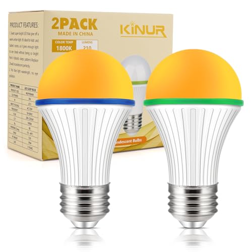Amber Light Bulbs, SONSY HOME Non-Dimmable A15 3 Watt-25 Watt Equivalent LED Light Bulb Warm White Night Light, Blue Light Blocking Bulbs for Bedroom, E26/E27 Base (2 Pack)
