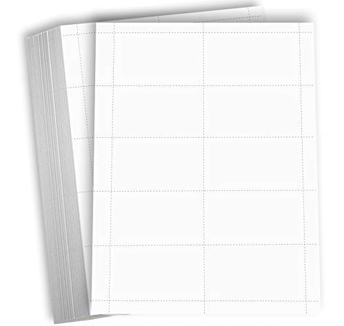 Hamilco Blank Business Cards Card Stock Paper â€“ White Mini Note Index Perforated Cardstock for Printer â€“ Heavy Weight 80 lb 3 1/2 x 2" â€“ 100 Sheets 1000 Cards