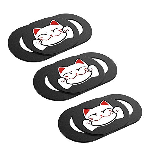 Laptop Webcam Cover,0.027in Ultra Thin Cute Cat Web Camera Cover Slide Camera Blocker Protect Privacy for Computer/Laptop/Desktop/PC/iMac/MacBook Pro/Mac Mini/Smartphone (3 Pack)