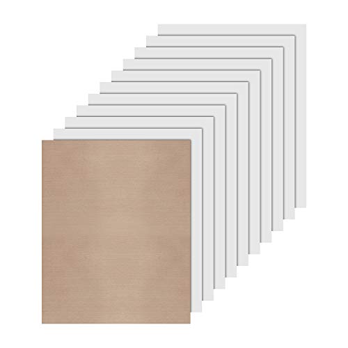 JANDJPACKAGING White Heat Transfer Vinyl HTV Bundle 10"x12"- 10 Pack of Premium White HTV Sheets - Iron On Vinyl for T-Shirt Best HTV Vinyl for Silhouette Cameo,Cricut