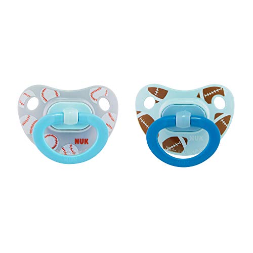 NUK Sports Orthodontic Pacifiers, Boy, 0-6 Months, 2-Pack