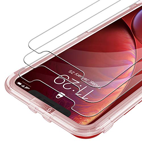Syncwire Screen Protector for iPhone 11, iPhone XR (3-Pack), Anti-Fingerprint Tempered Glass Screen Protector (9H Hardness, 6X Stronger, Installation Frame, Bubble Free) [Not Edge to Edge]