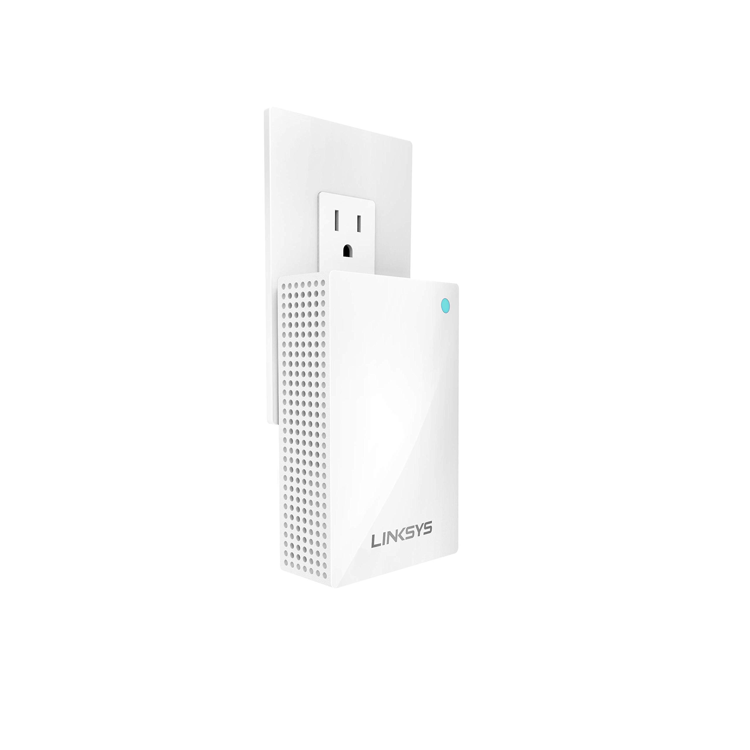 Book Cover Linksys WHW0101P Velop Mesh WiFi Extender: Wall Plug-in, Wireless Range and Speed Booster for Velop Mesh Wi-Fi System, Single Outlet (White)
