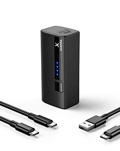 Xcentz Portable Charger 5000mAh with PD 18W Power Delivery & Quick Charge 3.0 (2 USB Outputs 2 Charging Cords) USB C Phone Charger LG Cells for iPhone 12/11/11 Pro/8/X/XS, Samsung S10, Pixel 3/3XL