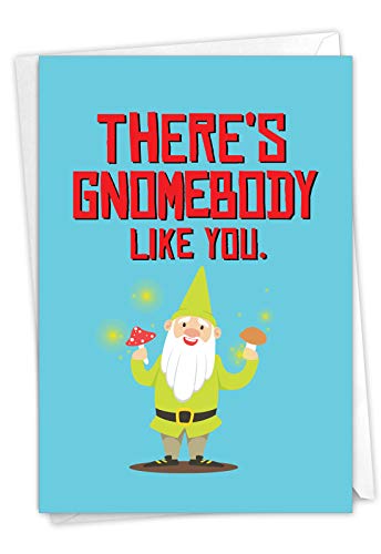 Book Cover The Best Card Company - 1 Pun Birthday Card Funny - Hilarious Bday Puns, Notecard with Envelope - Gnomebody C6441EBDG
