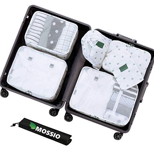 Mossio 7 Set Packing Cubes with Shoe Bag - Travel Luggage Packing Organizer