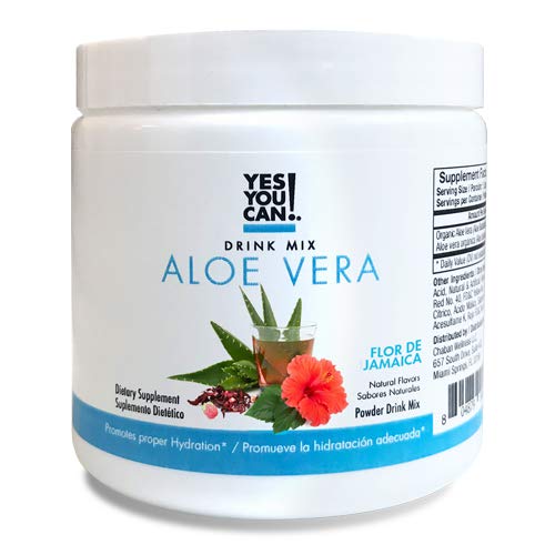 Yes You Can! Aloe Vera Drink Mix - Energy Drink Powder, Organic Super Greens Powder from Aloe Vera Plant - Aloe Vera Juice Organic - Greens and Superfoods, Super Greens - Made in the USA (Hibiscus)