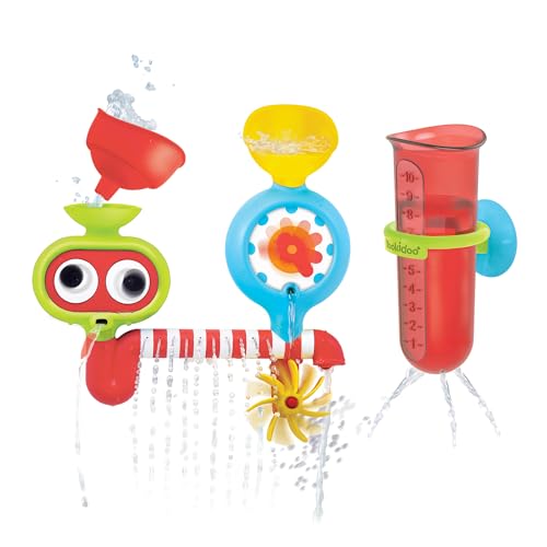 Book Cover Yookidoo Baby Bath Toy - Spin 'N' Sprinkle Water Lab - Spinning Gear and Googly Eyes for Bath Time Sensory Development - Attaches to Any Size Tub Wall - 1+ Years