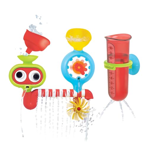 Yookidoo Baby Bath Toy - Spin 'N' Sprinkle Water Lab - Spinning Gear and Googly Eyes for Bath Time Sensory Development - Attaches to Any Size Tub Wall - 1+ Years