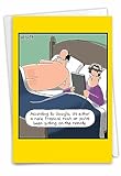 NobleWorks - 1 Funny Cartoon Card for Birthdays - Happy Bday Celebration for Grown-Ups, Humor Stationery Greeting - Remote Rash C7013BDG