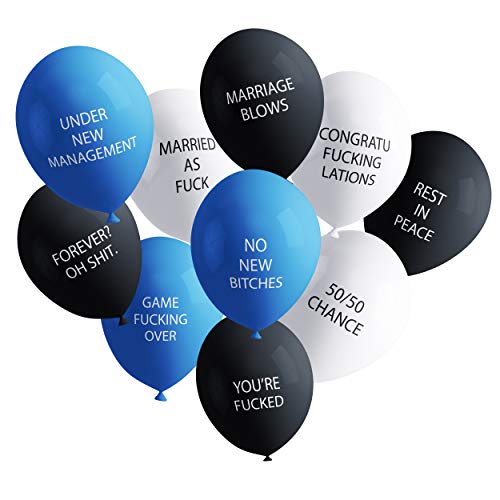 Funny Adult Balloons for Bachelor Party | Hilarious NSFW Gag Gift for Parties (20 Pack) | Naughty Abusive Balloons by Shitty Merch