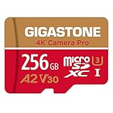 [5-Yrs Free Data Recovery] GIGASTONE 256GB Micro SD Card, 4K Camera Pro, A2 V30 for Smartphone, Gopro, Action Cams, 4K UHD Video, Nintendo-Switch Compatible, Up to 100MB/s, UHS-I U3 C10 with Adapter