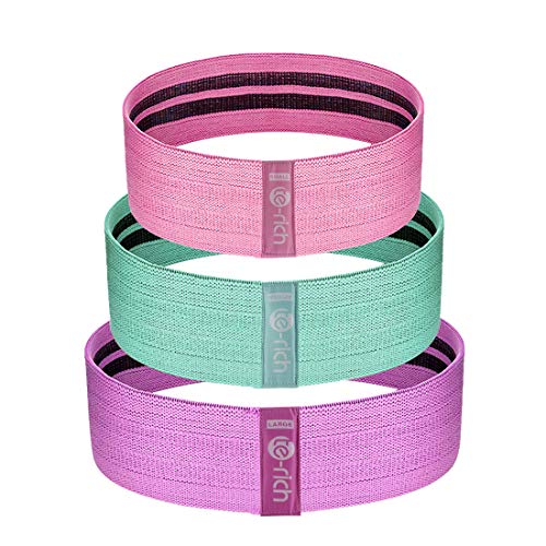 Te-Rich Fabric Resistance Loop Exercise Bands, Cloth Booty Training Bands, Heavy/Non-Slip/Thick Wide Fitness Elastic Circle Band for Legs and Butt/Squat/Glute/Hip/Thigh, Gym Workout Band for Women/Men