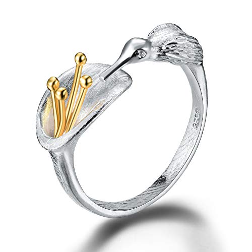 Lotus Fun♥Christmas Gifts♥925 Sterling Silver Rings Hummingbird Rings Open Ring Handmade Jewelry Unique Gifts for Women and Girls