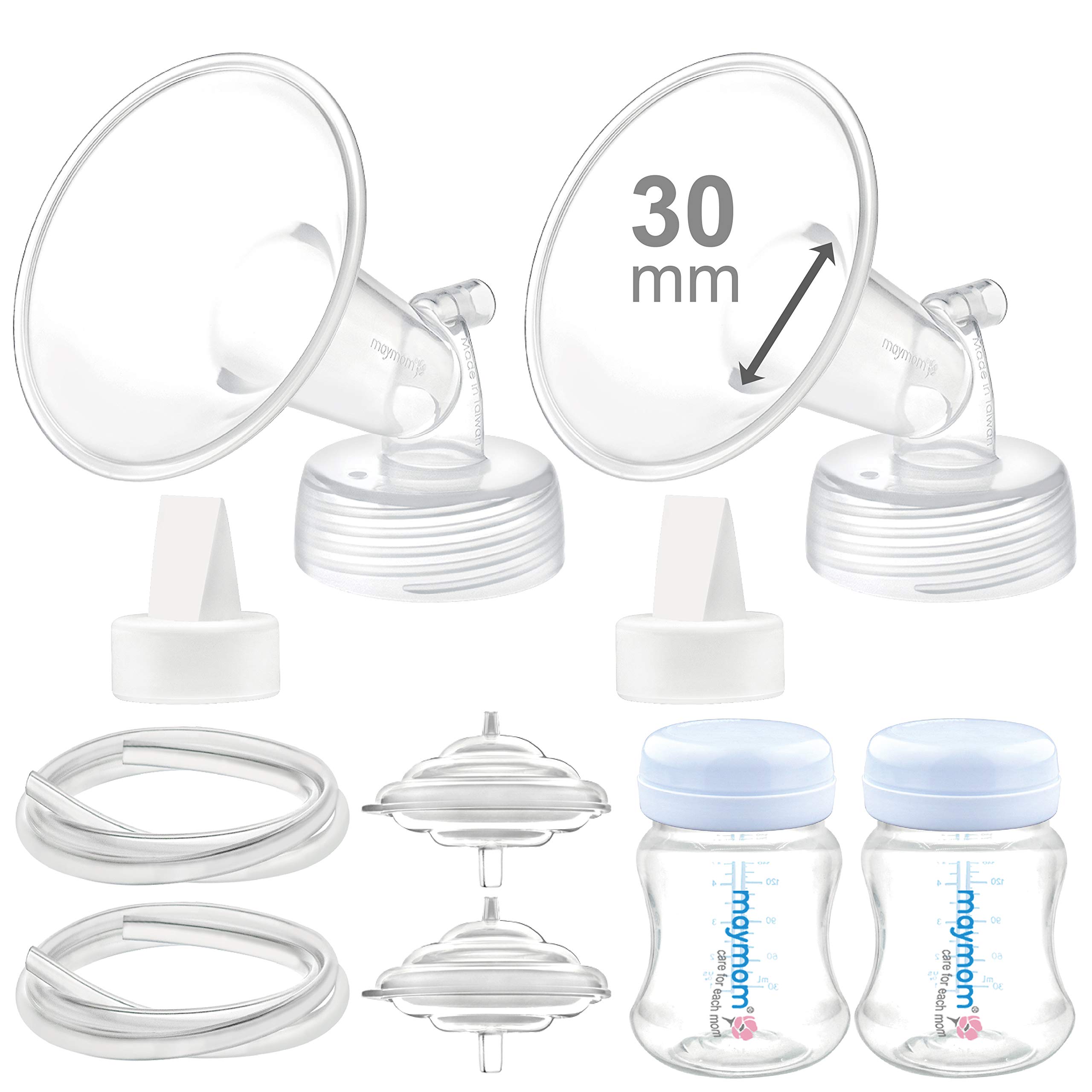 Maymom Pump Parts Compatible with Spectra S2 Spectra S1, 30 mm Flange Valve Tube Bottle Backflow Protector, Not Original Spectra S2 Accessories Replace Spectra Duckbill Valve Bottle 30mm Flange