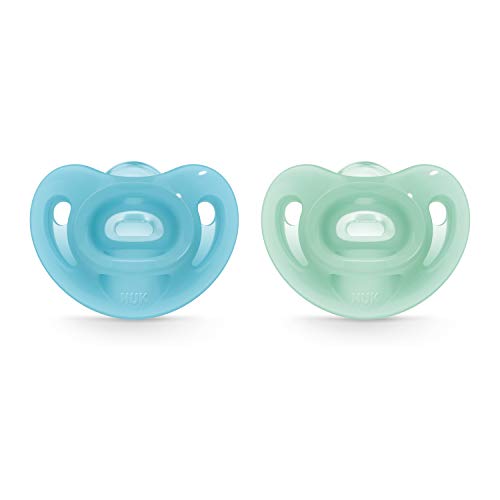 Book Cover NUK Sensitive Orthodontic Pacifiers, Boy, 0-6 Months (2 Count)