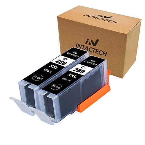 Intactech Compatible Ink Cartridges Replacement For Canon PGI-280XXL PGBK PGI-280 XXL Black Ink Tank 2 Pack(2 Black PGI 280xxl) Work With Pixma TS6120 TS8120 TR7520 TR8520 TS9120 TS6220 TS8220 TS9520