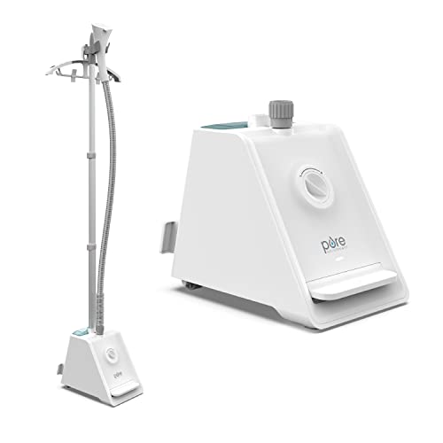Pure Enrichment PureSteam Pro Upright Clothes Steamer - Professional Standing Garment Steamer & Foot Pedal - Half Gallon Tank with 1 Hr of Steam at 4 Heat Levels that Heats in 45 Seconds
