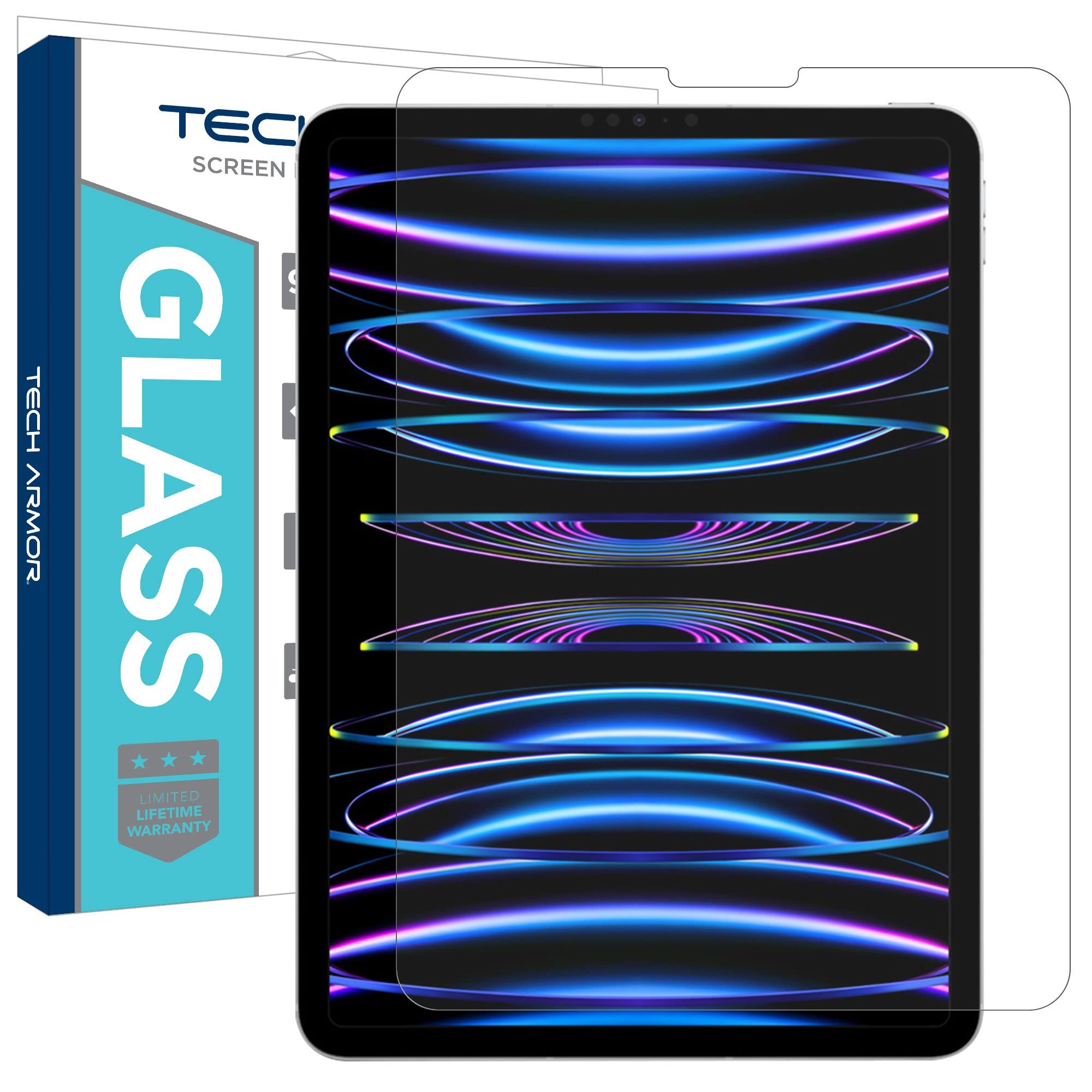 Tech Armor Screen Protector for iPad Pro 11 Inch 2022, 2020, 2018 and iPad Air 5th 4th Generation (10.9 Inch, 2022/2020) Tablet - Ballistic Tempered Glass, Apple Pencil Compatible [1 Pack]