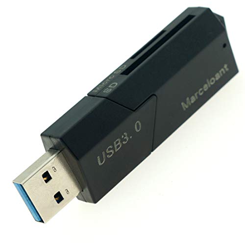 Marceloant USB 3.0 Portable Card Reader for TF, SDXC, SDHC, SD, MMC, RS-MMC, Micro SDXC, Micro SD, Micro SDHC Card and UHS-I Cards Black