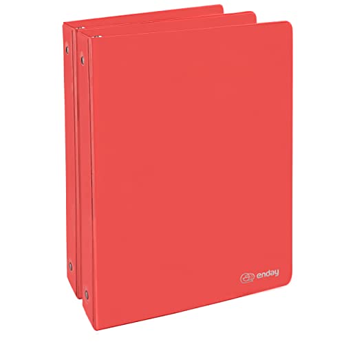 Emraw Super Great 1" 3-Ring View Binder with 2-Pockets - Available in Red - Great for School, Home, Office (2-Pack)