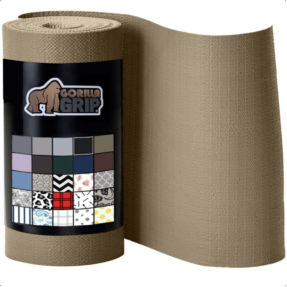 Gorilla Grip Drawer and Shelf Liner for Cabinet, Slip Resistant Non Adhesive Protection for Kitchen, BPA Free Smooth Surface Plastic Liners for Cabinets, Bathroom Cupboard Drawers, 12x20, Taupe 12" x 20' (Pack of 1) Taupe