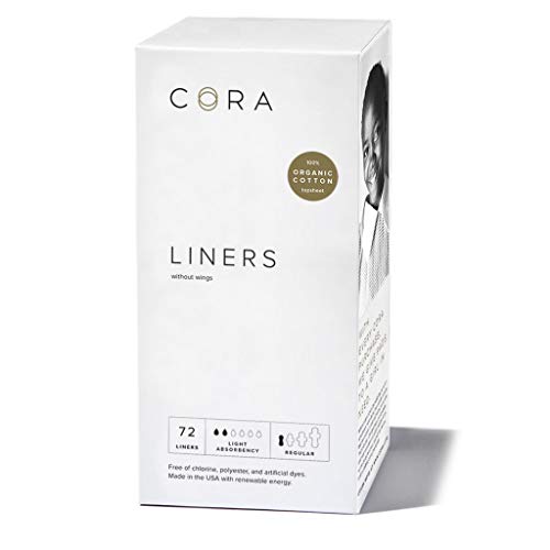 Cora Ultra Thin Organic Cotton Women's Breathable Panty Liners (New Organic 72)