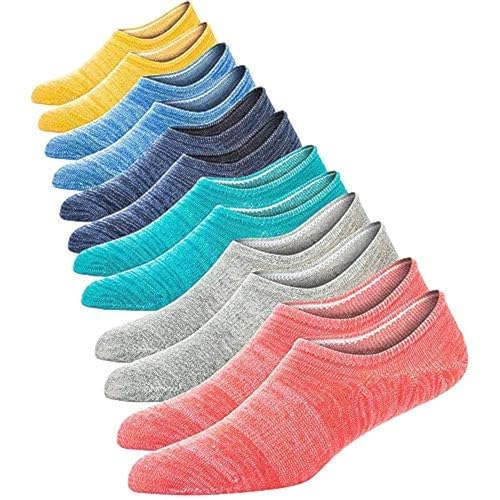 5 Pack Mens Socks No Show Casual Comfort Non-Slip Ankle Low Cut Socks