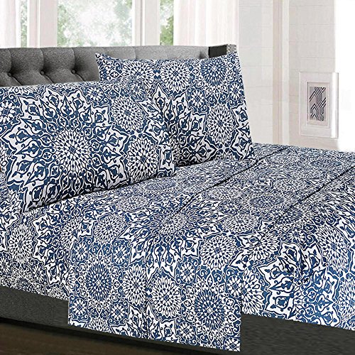 Sweet Home Collection 1800 Thread Count Soft Egyptian Quality Brushed Microfiber Luxury Bedding Set with Flat, Fitted Sheet, 2 Pillow Cases, California King, Oasis
