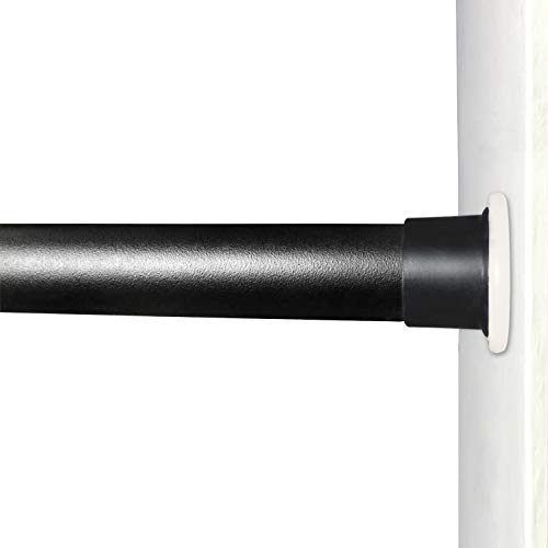 JimmLoo Tension Curtain Rod Tension Rods 83in-122in Black